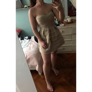 Beige Bandage Pouf Dress